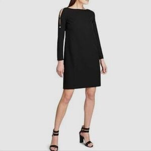 NWT, DKNY Black Long Sleeve Shift Dress, Sz. 2